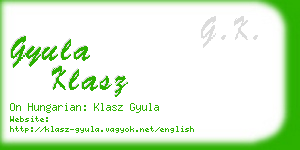 gyula klasz business card